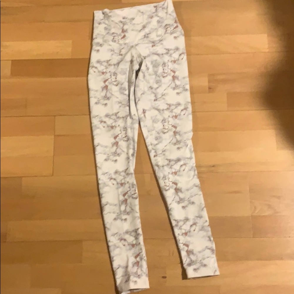 DYI leggings in white/rose gold/ grey marble